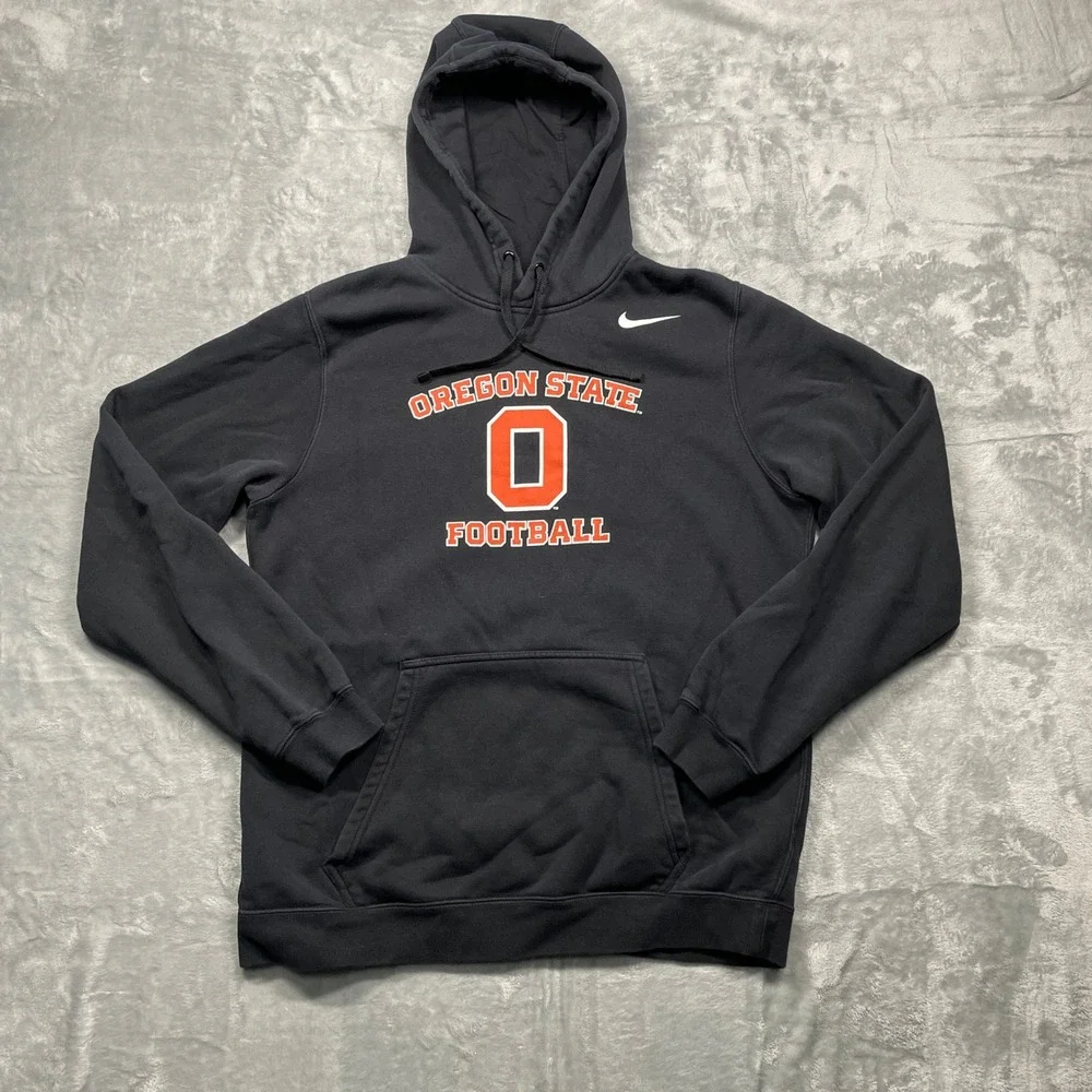 Nike Oregon State Beavers Football Hoodie‎ Sweatshirt Mens Medium Black
